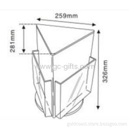 Acrylic Pamphlets Display Holder For 1/3 A4 Sizes 